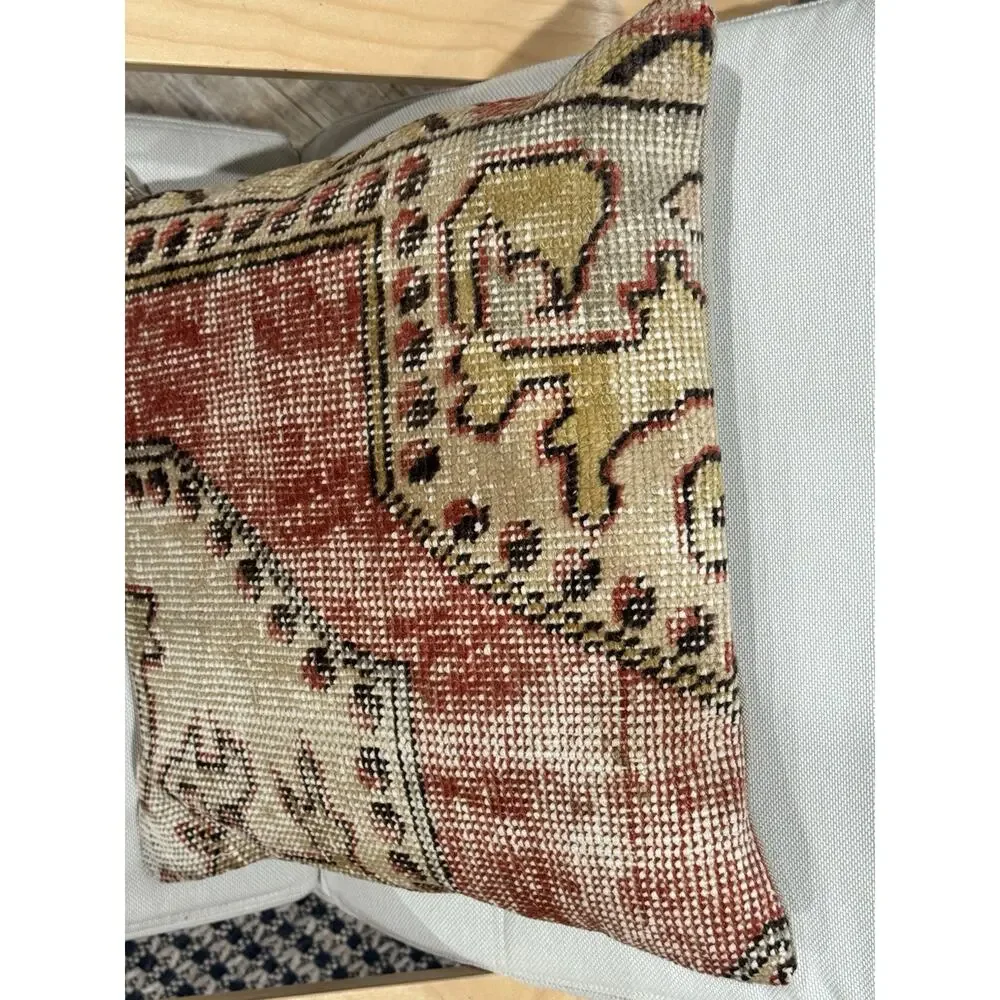 Kilim Pillow 20x20 Southwestern Woven Cushion Throw Indian Wool Jute Handmade